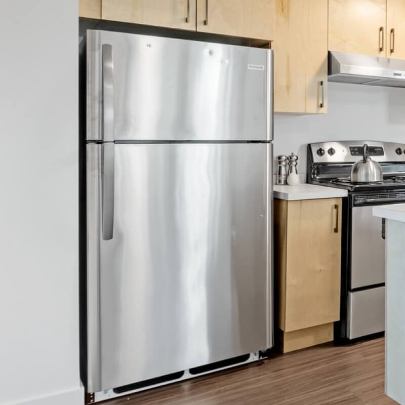 36″ Side-by-Side Refrigerator and Freezer with 25 Cubic Ft. Total Capacity, Black